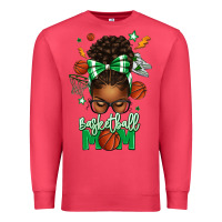 Cardinal Basketball Mom Afro Messy Bun Premium Sweatshirt - texasbilliewilder