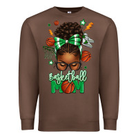 Chestnut Basketball Mom Afro Messy Bun Premium Sweatshirt - texasbilliewilder