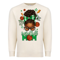 Sandshell Basketball Mom Afro Messy Bun Premium Sweatshirt - texasbilliewilder