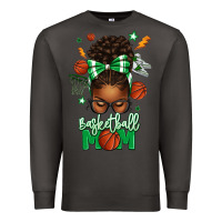 Smoke Basketball Mom Afro Messy Bun Premium Sweatshirt - texasbilliewilder