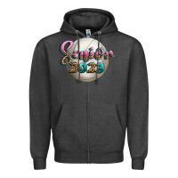 Charcoal Heather volleyball senior 2023 Zipper Hoodie - BundleAndBundleShop