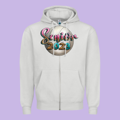 Volleyball Senior 2023 Zipper Hoodie Designed By Bundleandbundleshop