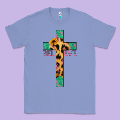 Believe Cross Classic Tee Designed By Jasminsmagicworld