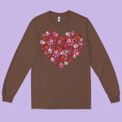 Dog Valentine Long Sleeve Tee Designed By Maliassmallbusiness