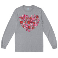 Heather Grey dog valentine Long Sleeve Tee - MaliasSmallBusiness