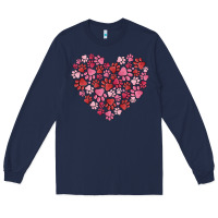 Navy dog valentine Long Sleeve Tee - MaliasSmallBusiness