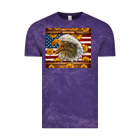 Cloud Purple American Flag Eagle Vintage Tee - LillyAllenDesigns