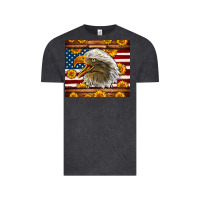Vintage Black American Flag Eagle Vintage Tee - LillyAllenDesigns