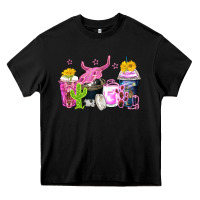 Black neon western coffee cups Heavy Core Tee - Zillion Design Studio