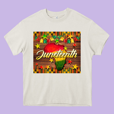 Juneteenth Heavy Core Tee Designed By Barkaloodesign