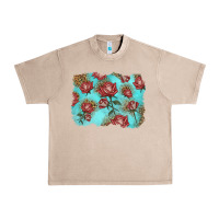 French Oak red roses with leopard background Urban Heavy Tee - LillyAllenDesigns