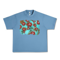 Pebble Blue red roses with leopard background Urban Heavy Tee - LillyAllenDesigns