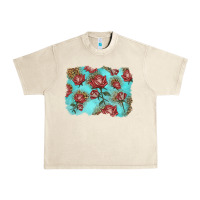 Sandshell red roses with leopard background Urban Heavy Tee - LillyAllenDesigns