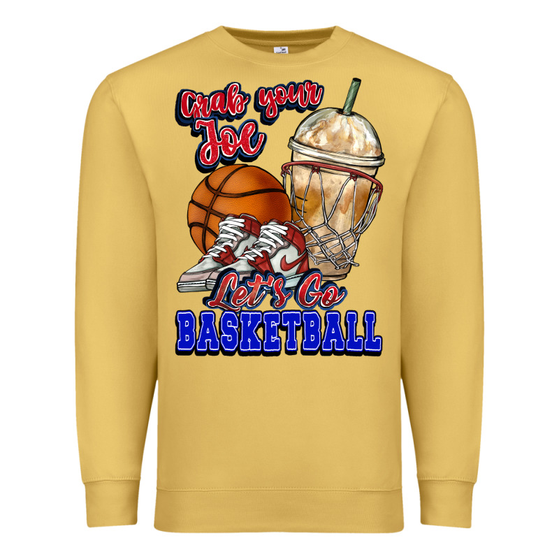 Grab Your Joe Let's Go Basketball Premium Sweatshirt by NancyCooperArtShop | Teevron