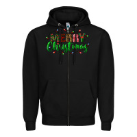 Black merry christmas Zipper Hoodie - BundleAndBundleShop