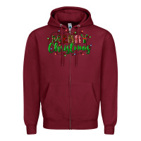 Burgundy merry christmas Zipper Hoodie - BundleAndBundleShop