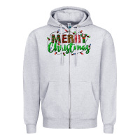 Heather Grey merry christmas Zipper Hoodie - BundleAndBundleShop