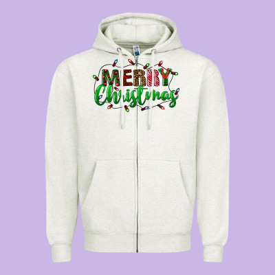 Merry Christmas Zipper Hoodie Designed By Bundleandbundleshop