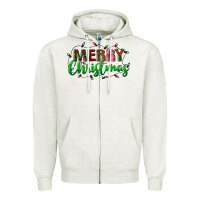 Oatmeal Heather merry christmas Zipper Hoodie - BundleAndBundleShop
