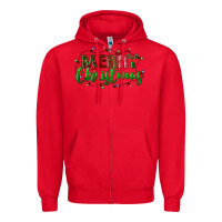 Red merry christmas Zipper Hoodie - BundleAndBundleShop