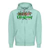 Seafoam merry christmas Zipper Hoodie - BundleAndBundleShop