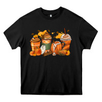 Black pumpkin spice latte coffee cups Heavy Core Tee - Zillion Design Studio