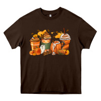 Chocolate Brown pumpkin spice latte coffee cups Heavy Core Tee - Zillion Design Studio