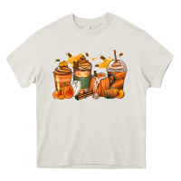 Cream pumpkin spice latte coffee cups Heavy Core Tee - Zillion Design Studio