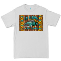 Dove Grey life is better in the country skinny metal can holder Premium Tee - HRA Design Shop