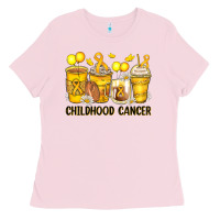 Bubblegum Pink childhood cancer coffee cups Ladies Tee - Zillion Design Studio