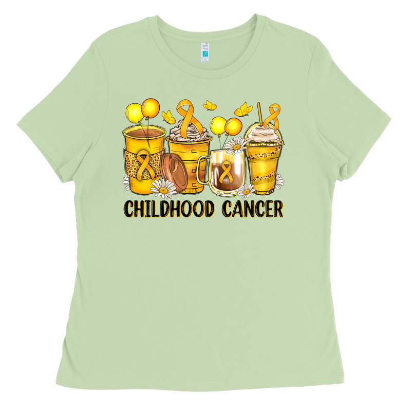 Childhood Cancer Coffee Cups Ladies Tee by Zillion Design Studio | Teevron