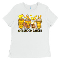 White childhood cancer coffee cups Ladies Tee - Zillion Design Studio