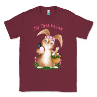 Burgundy Babies First Easter Girls Classic Tee - Jasminsmagicworld