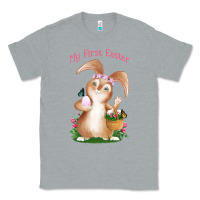 Heather Grey Babies First Easter Girls Classic Tee - Jasminsmagicworld