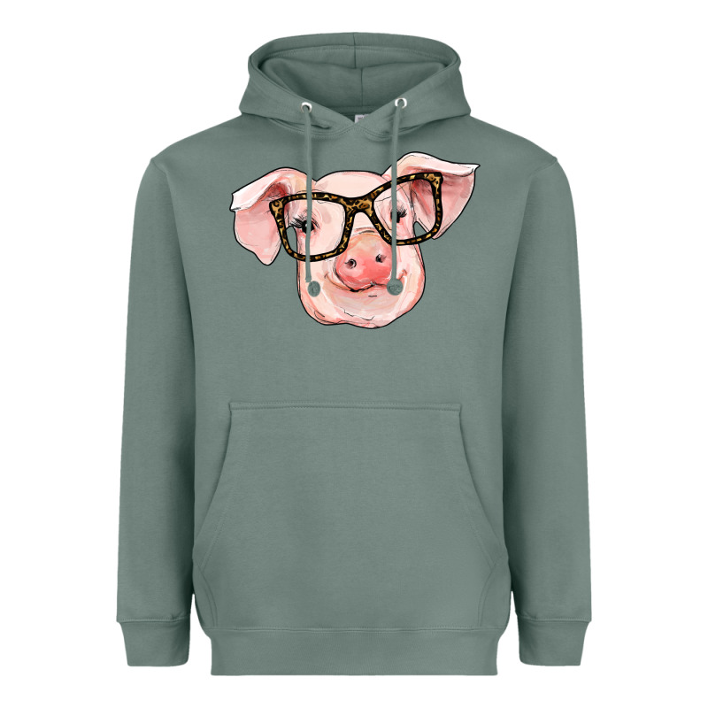 Pig With Glasses Heavyweight Hoodie by RanaPortraitStore | Teevron