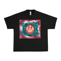 Black western lightning bolt smiling face turquoise Urban Heavy Tee - BarkalooDesign