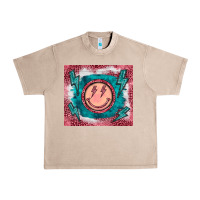 French Oak western lightning bolt smiling face turquoise Urban Heavy Tee - BarkalooDesign