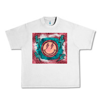 Lunar Rock western lightning bolt smiling face turquoise Urban Heavy Tee - BarkalooDesign