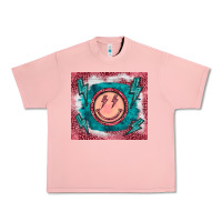 Salmon western lightning bolt smiling face turquoise Urban Heavy Tee - BarkalooDesign