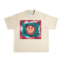 Sandshell western lightning bolt smiling face turquoise Urban Heavy Tee - BarkalooDesign