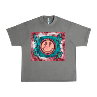 Tornado western lightning bolt smiling face turquoise Urban Heavy Tee - BarkalooDesign