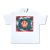 White western lightning bolt smiling face turquoise Urban Heavy Tee - BarkalooDesign