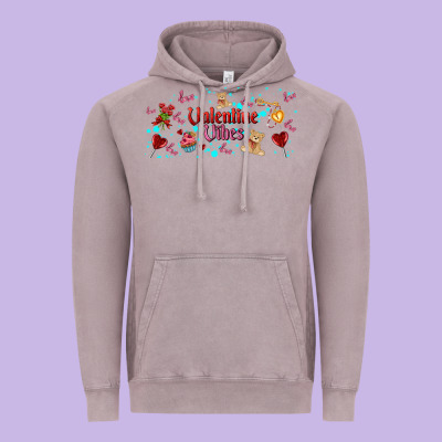 Love Vibes And Valentines Vintage Hoodie Designed By Adodesignshop