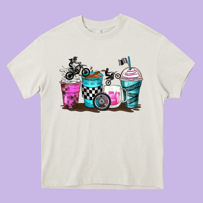 Motocross Coffee Cups Heavy Core Tee Designed By Zillion Design Studio