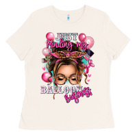 Bone just minding my balloon business messy bun Ladies Tee - texasbilliewilder