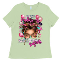 Matcha just minding my balloon business messy bun Ladies Tee - texasbilliewilder