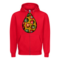 Red christmas  teardrop Zipper Hoodie - BundleAndBundleShop