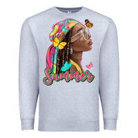 Heather Grey summer afro Premium Sweatshirt - NancyCooperArtShop
