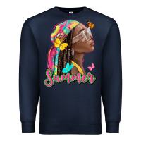 Navy summer afro Premium Sweatshirt - NancyCooperArtShop