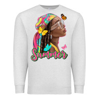 Oatmeal Heather summer afro Premium Sweatshirt - NancyCooperArtShop